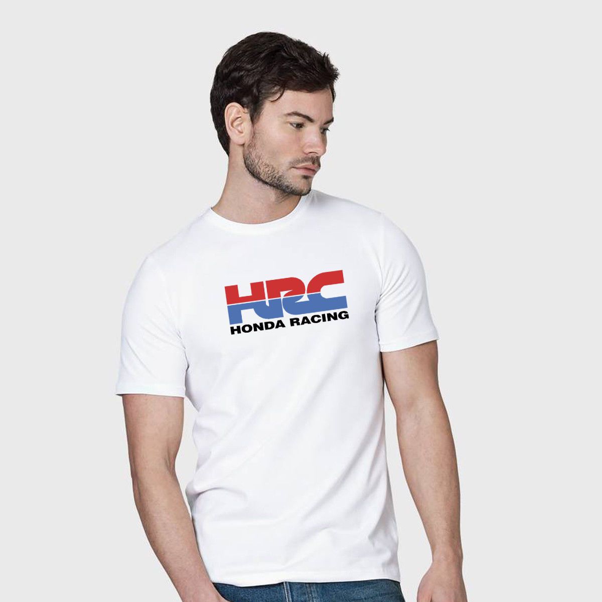 Hrc Honda Logo Famous Brand Car Men White T Shirt Summer Hot Sale