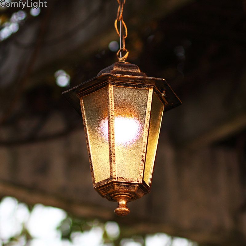 Waterproof Outdoor Lighting Vintage Villa Retro Led Pendant Lights Waterproof Outdoor Lighting Vintage Villa Retro Led Pendant Lights Path Yard Home Garden Porch Courtyard Hanglamps Brass Ceiling Small