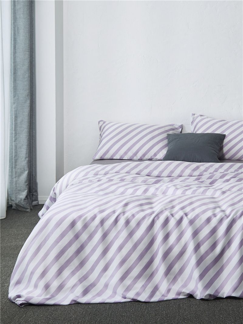 Comforter Bedding Sets Simple Stripe Duvet Cover Bed Sheet Coon Tencel Housse De Couee Flowers Princess Drap Lit