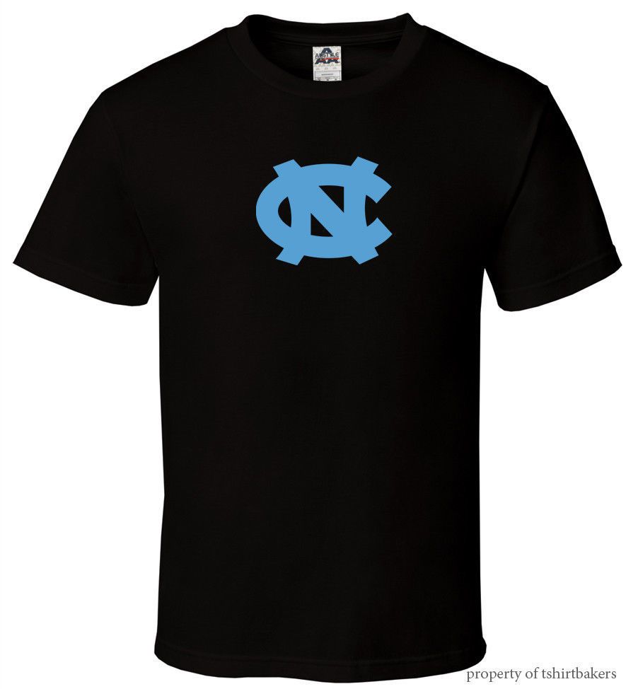 UNC Black T Shirt Fan Logo North Carolina Tar Heels University Short