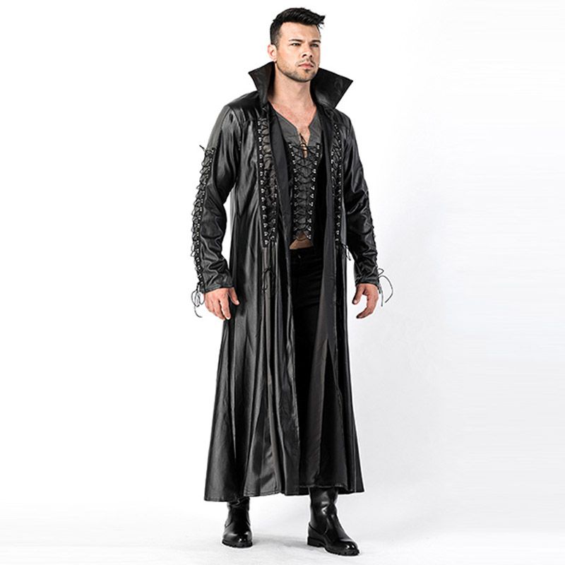 halloween costume for men black faux leather pvc adult goth vampire movie cosplay fancy dress w158806 group costumes themes halloween group costume themes