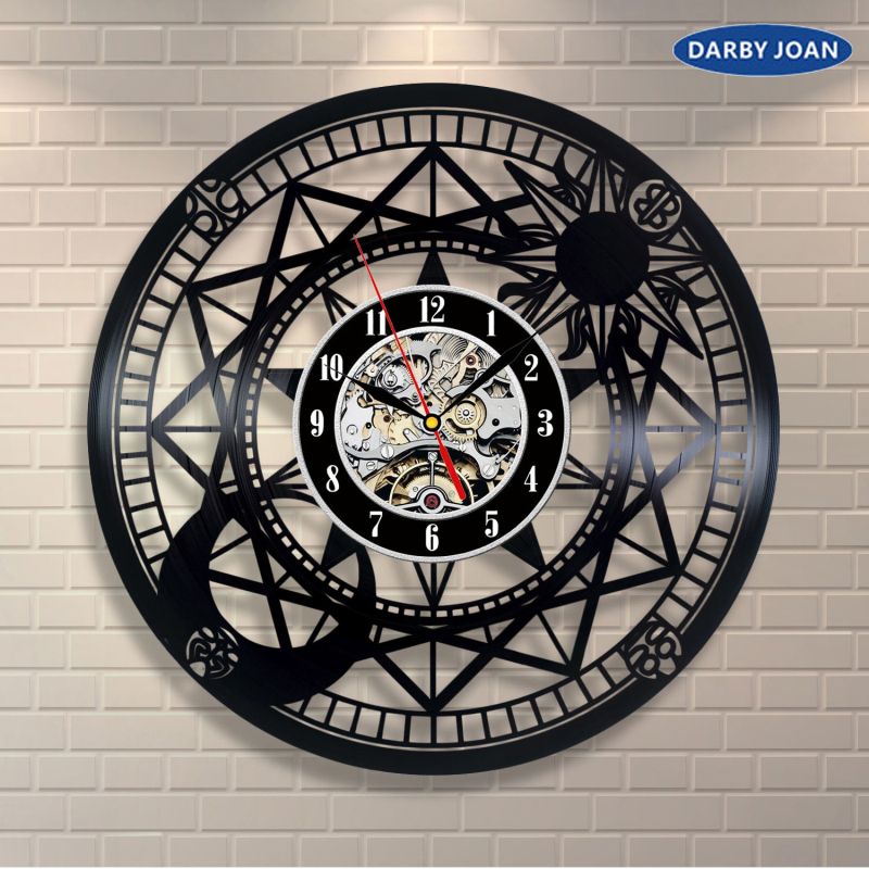 astronomy art vinyl record wall clock creative wall decor hollow