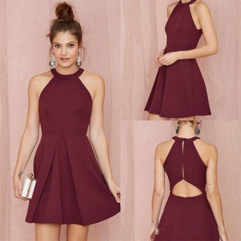 simple maroon dress