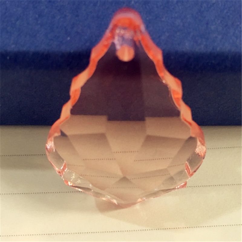 Water Pink Light Decor 50mm Pretty Chandelier Prisms Parts Crystal Water Pink Light Decor 50mm Pretty Chandelier Prisms Parts Crystal Maple Leaf Pendants Drops Home Wedding Decoration