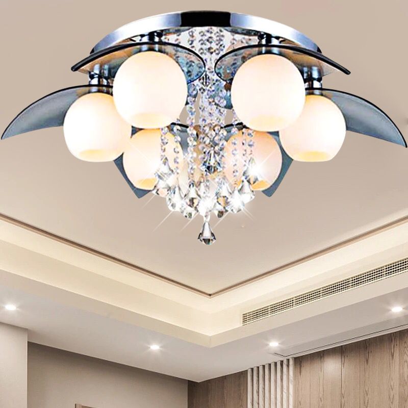 Lotus Flower Crystal Chandelier Lighting Modern Minimalist Lotus Flower Crystal Chandelier Lighting Modern Minimalist Living Room Led Lamp Bedroom Restaurant Creative Ceiling Light Mason Jar