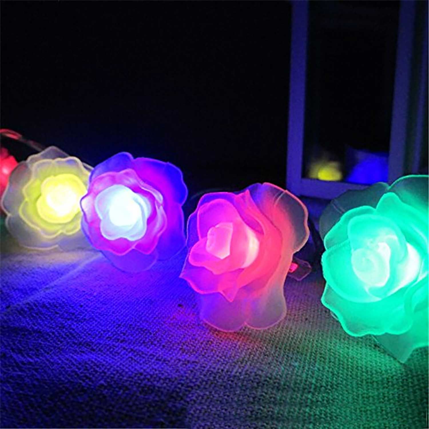Solar Fairy Lights 30led Rose Flower String Light Wedding Room