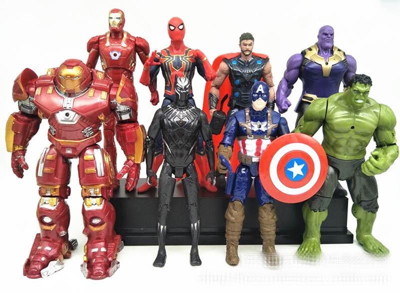 2019 Avengers Thanos Bat Iron Super Spidermen Captain America Thor Hulk Figure 