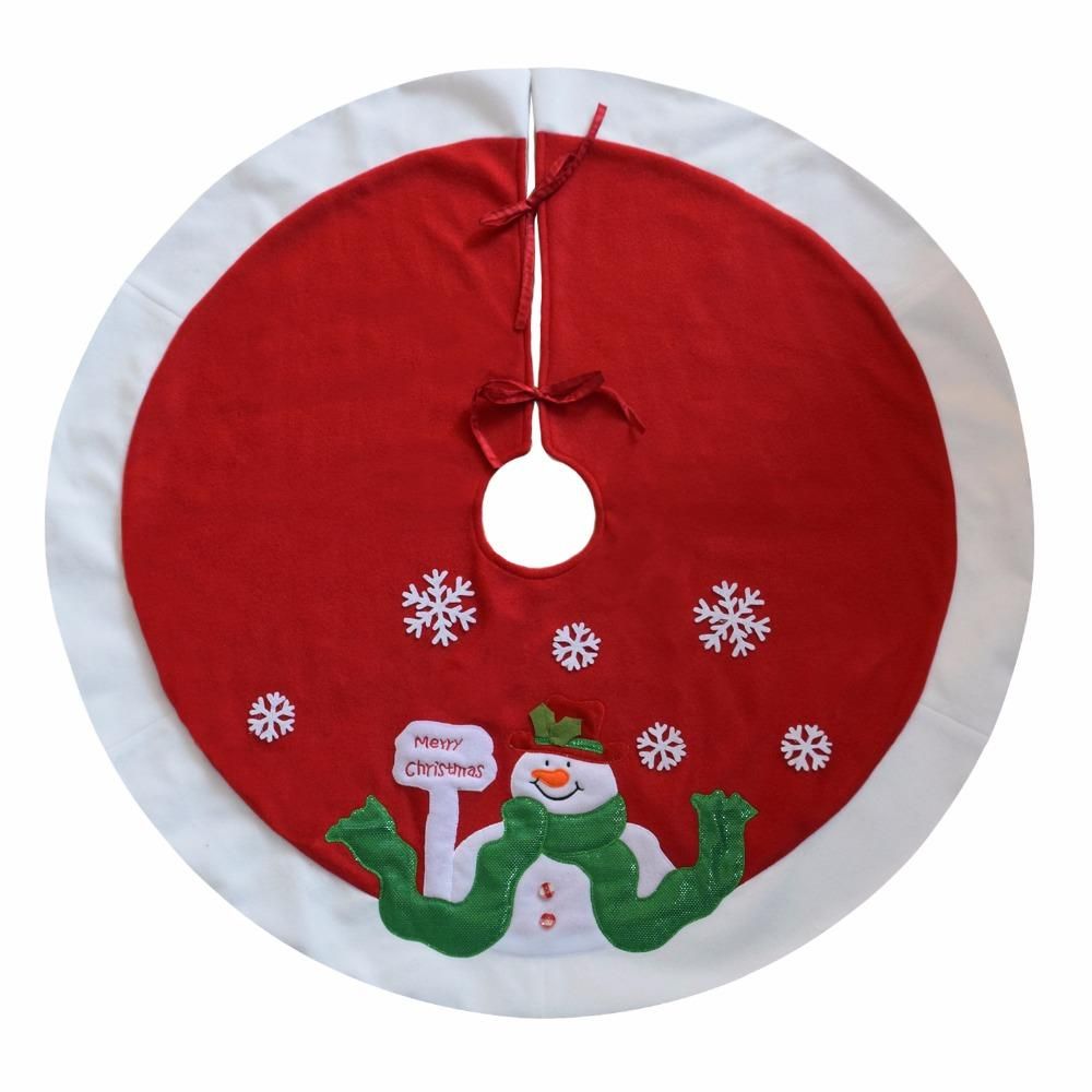 Christmas Tree Skirt 36 Inches In Diameter Embroidered Snowman Snowflake Modern Decorations Newest Christmas Tree Skirt 36 Inches In Diameter Embroidered Snowman Snowflake Modern Decorations Newest