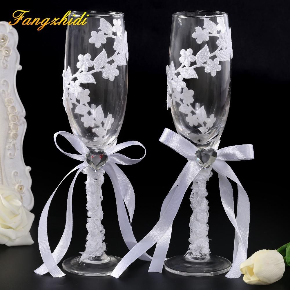 2019 Wedding Series Wine Glass Set Lace Champagne Glasses Christmas