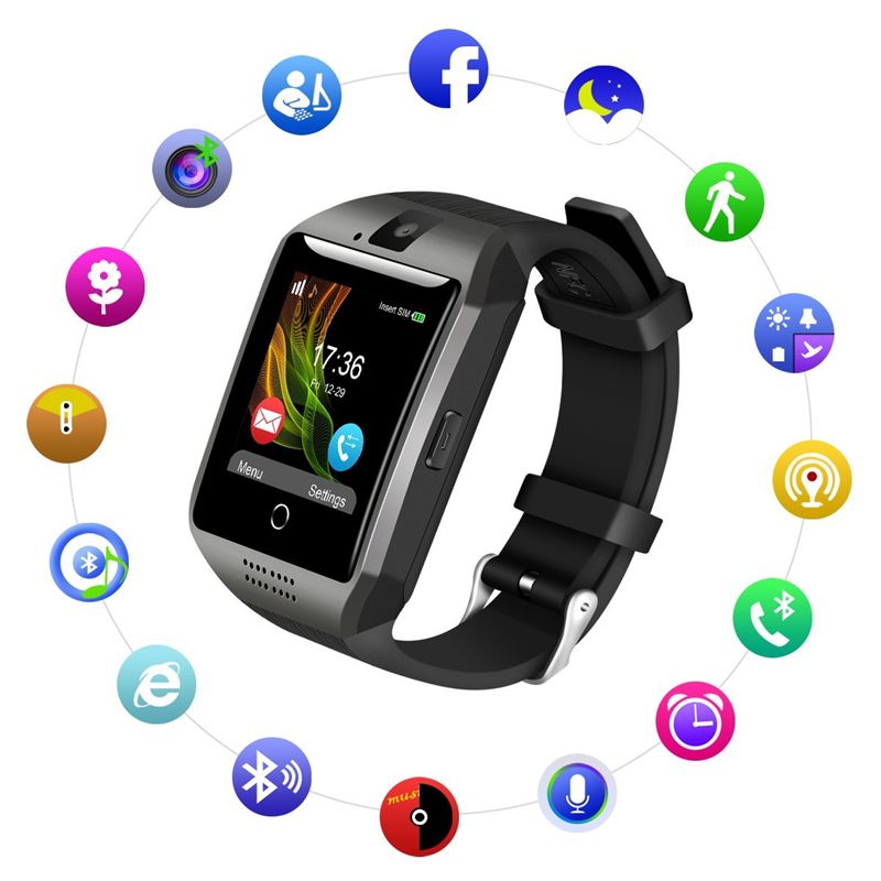 2018 bluetooth smart watch smart bracelet with camera support sim tf watch