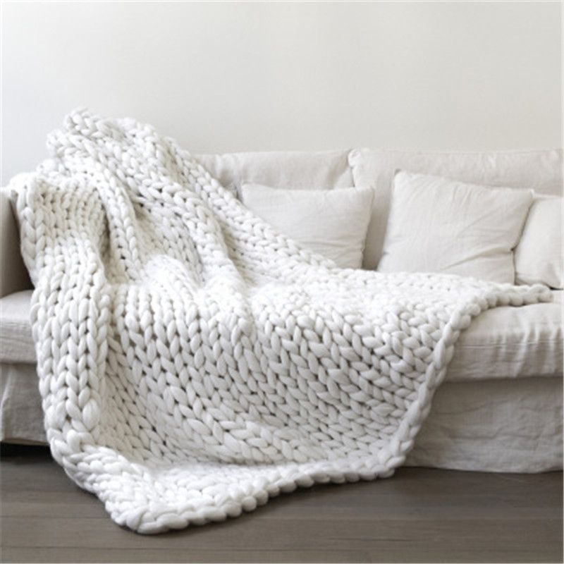 Co Wire Hand Woven Wool Blankets Sofa Soft Chunky Knitting 2018 Co Wire Hand Woven Wool Blankets Sofa Soft Chunky Knitting 2018 Nordic Photography Thick Decorative Blanket Queen Bedroom Teal Throw Twin Xl