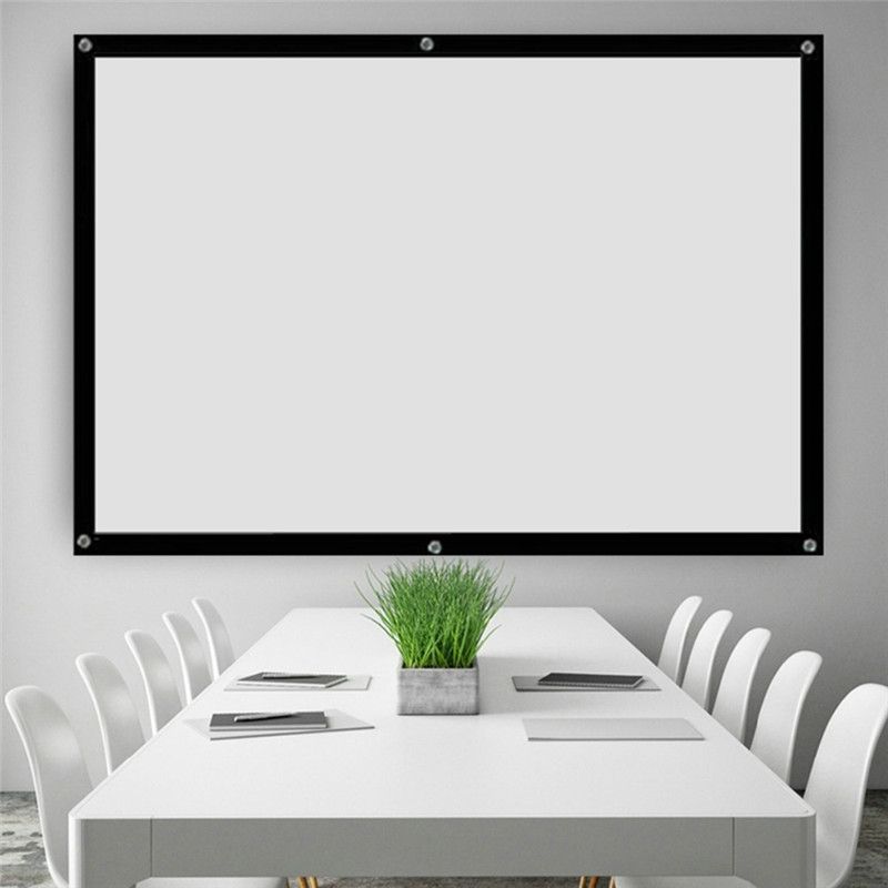 2019 120 Inch 16 9 Portable Projector Screen Canvas Fabric Hanging 2019 120 Inch 16 9 Portable Projector Screen Canvas Fabric Hanging Hole Wall Mounted Design Projection Indoor Outdoor Match Party From Jdtech