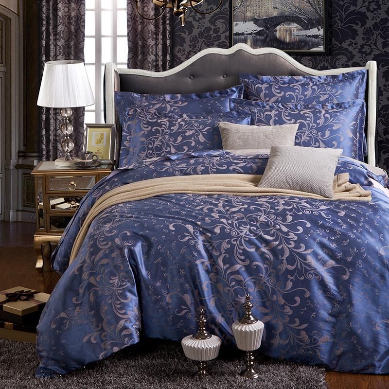 Whole 2018 Jacquard Lake Blue Satin Bedding Sets Including Duvet Whole 2018 Jacquard Lake Blue Satin Bedding Sets Including Duvet Cover Bed Sheet Pillowcases Set Twin King Queen Full Size