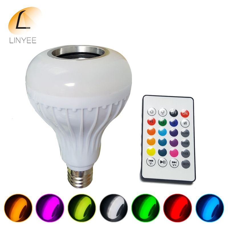 E27 Smart Rgb Rgbw Wireless Bluetooth Speaker Bulb Playing E27 Smart Rgb Rgbw Wireless Bluetooth Speaker Bulb Playing Dimmable Led Light Lamp With 24 Keys Remote Control Chandelier