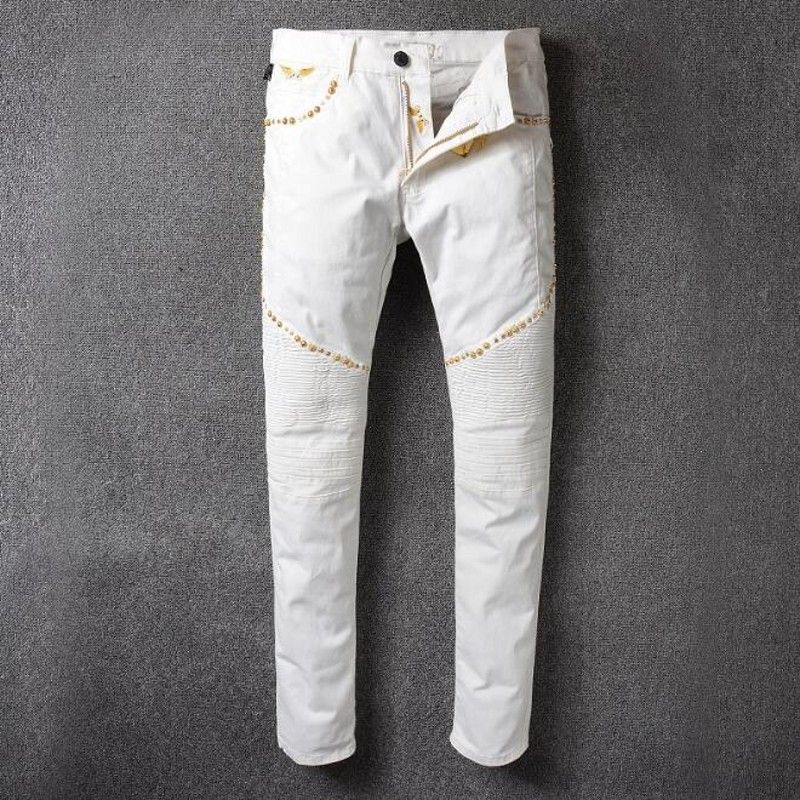 white robin jeans