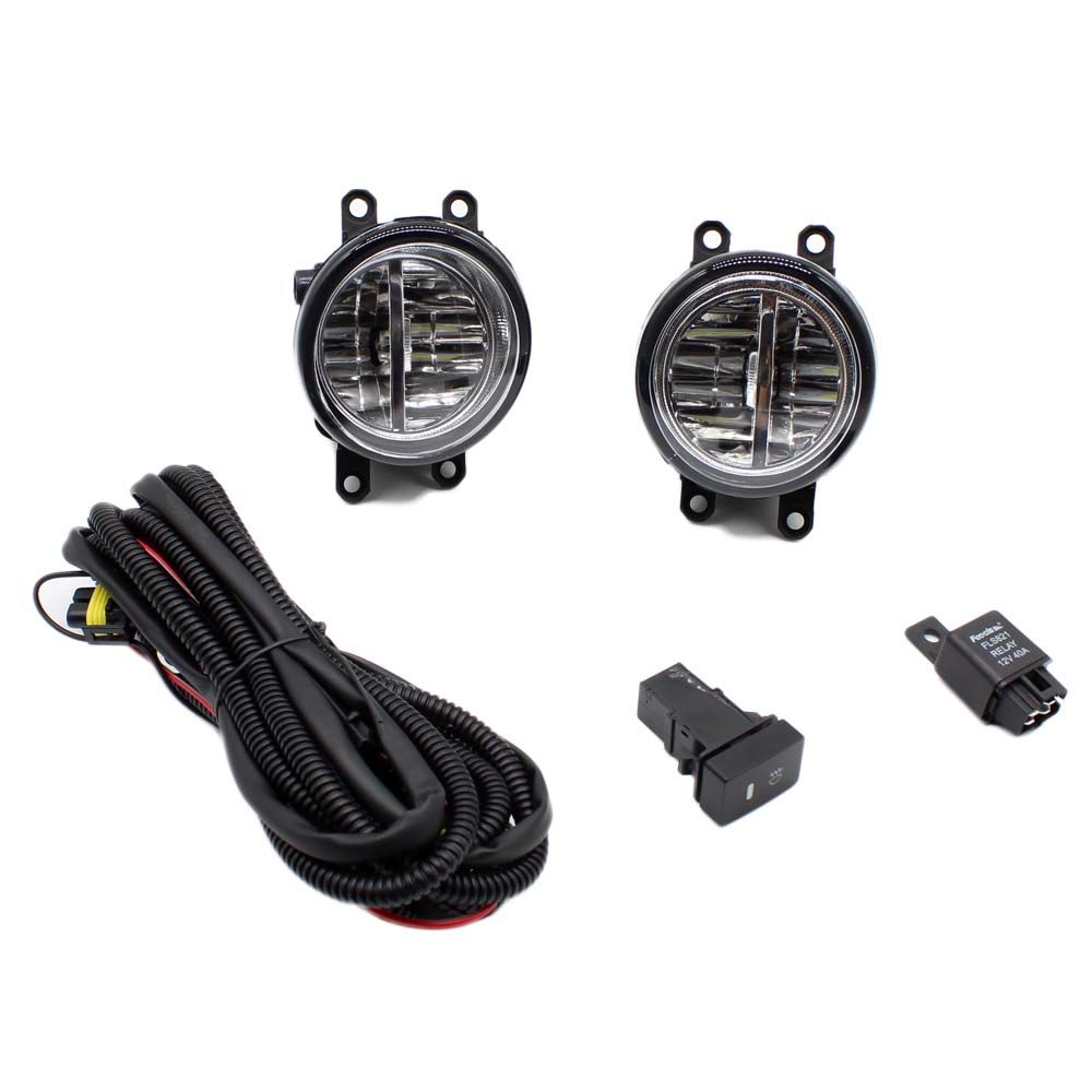 For Toyota Yaris 2006 2013 H11 Wiring Harness Sockets Wire Connector Switch + 2 Fog Lights DRL Front Bumper LED Lamp Fog Light Rack Fog Light Replacement ...