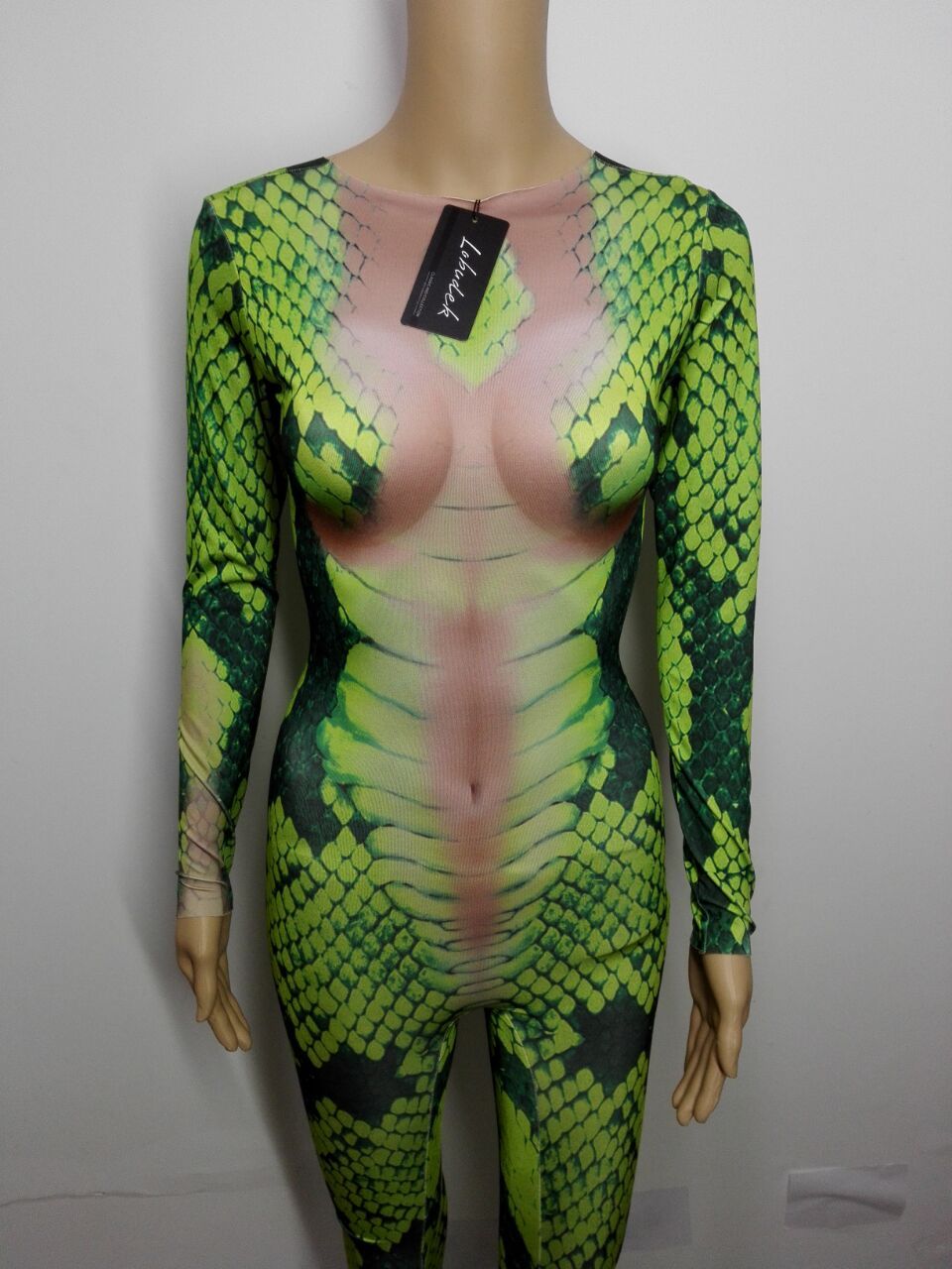 Acheter Nouveauté Serpent Tatouage Impression Combinaison Sexy Justaucorps élastique Body Discothèque Bar Cosplay Rôle Costume Chanteur Spectacle Sur