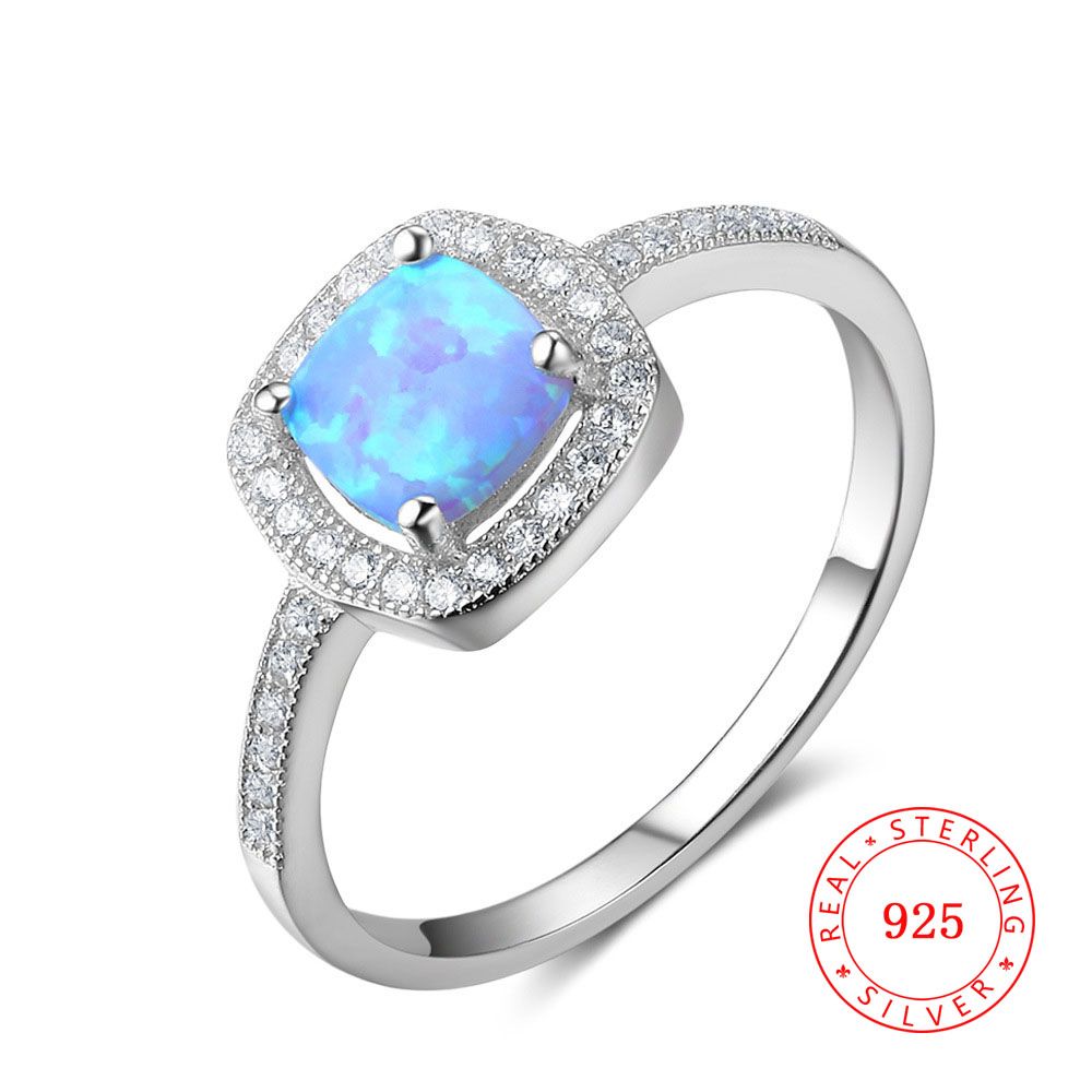 2019 Latest Ring Designs For Girls 925 Sterling Silver With Blue