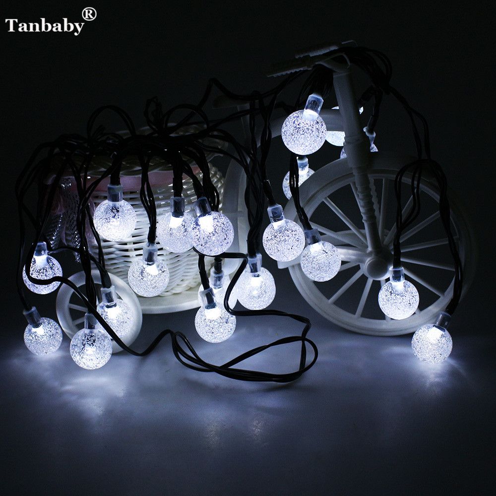 2018 Solar Powered Led Outdoor String Lights 6m 30leds Crystal 2018 Solar Powered Led Outdoor String Lights 6m 30leds Crystal Ball Globe Fairy Strip For Outside Patio Party From Fried