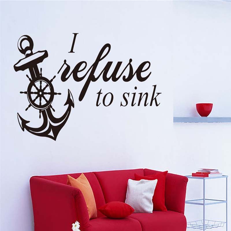 brief style proverb boat anchor wall stickers for living room