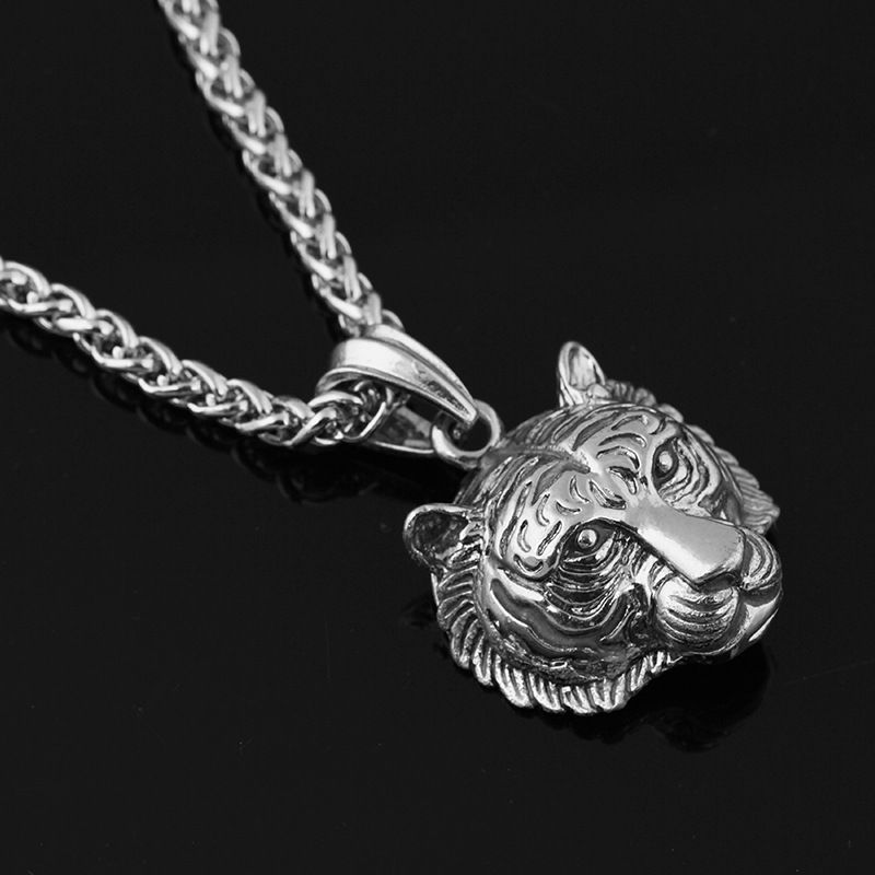 Wholesale Tiger Pendant Necklace Man Cool King Of Animal Men Jewelry Vintage Long Chain Necklace