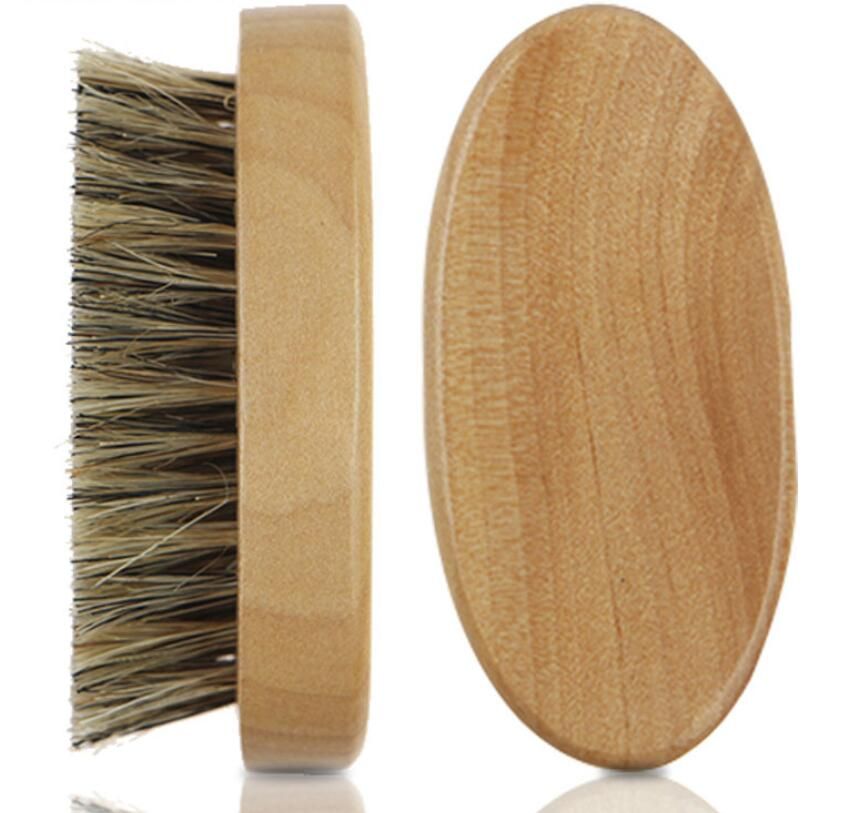 New Arrival Mens Boar Hair Bristle Hard Round Wood Handle Beard