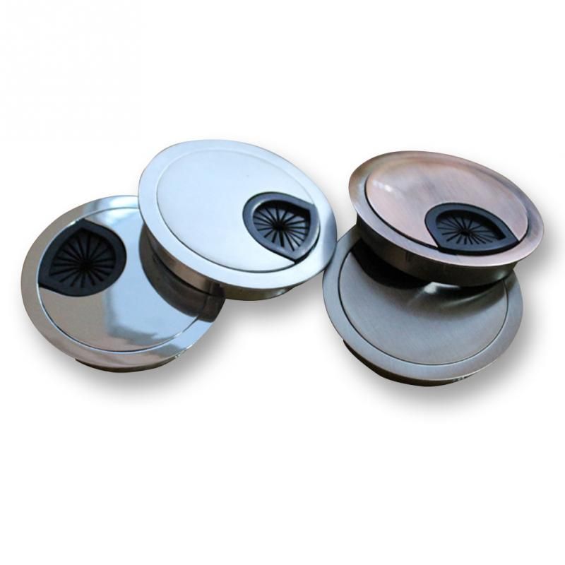 Plastic Computer Desk Wire Hole Cable Grommet Alloy Light Drawing Box Line Cover Circular Furniture Hardware Parts