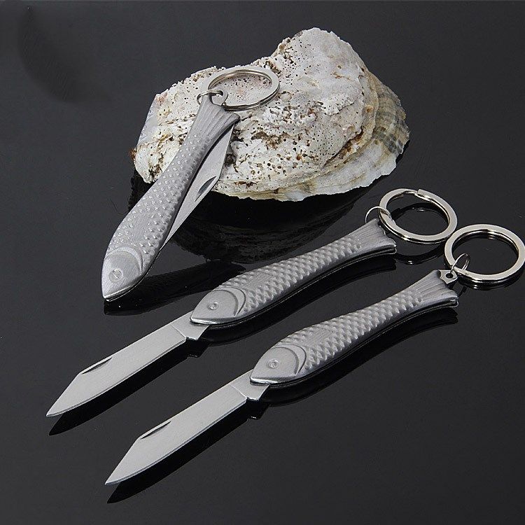Fish Shape Mini Folding Pocket Knife Portable Stainless Steel Knife EDC