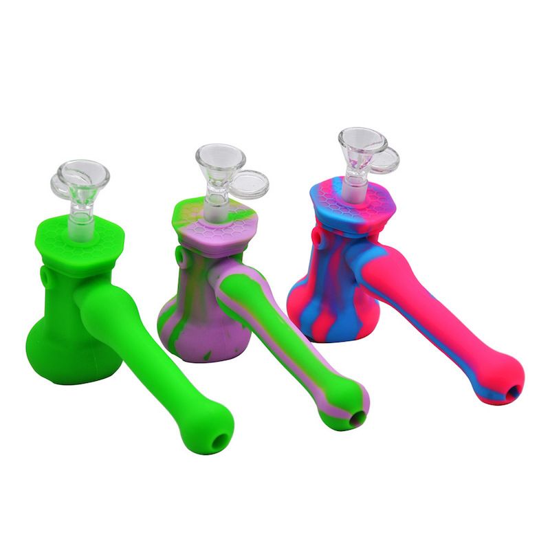 2020 Portable Silicone Bubbler Glass Bowl Silicone Pipe Bubblers Mini