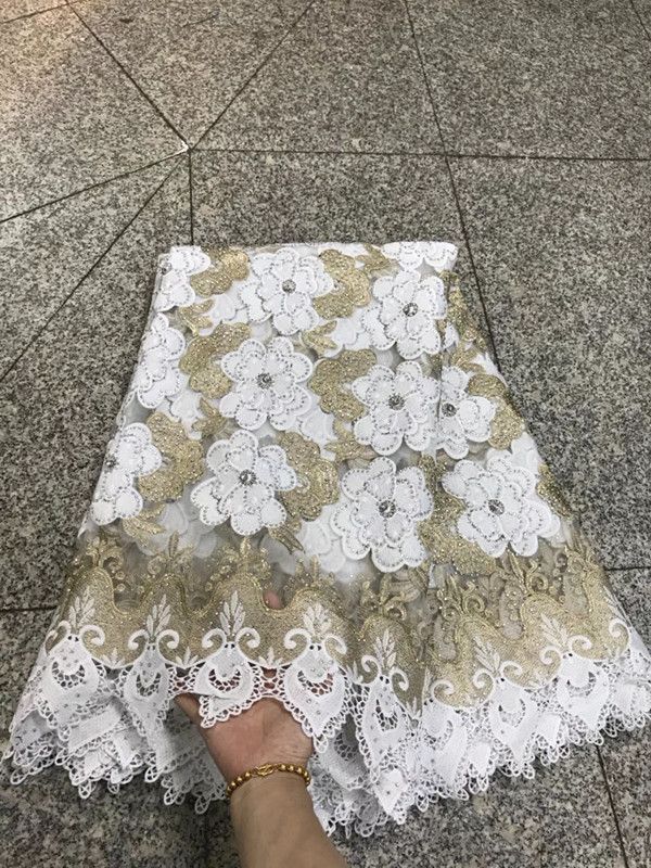 compre wty1012 encaje de tul bordado de encaje francés blanco y