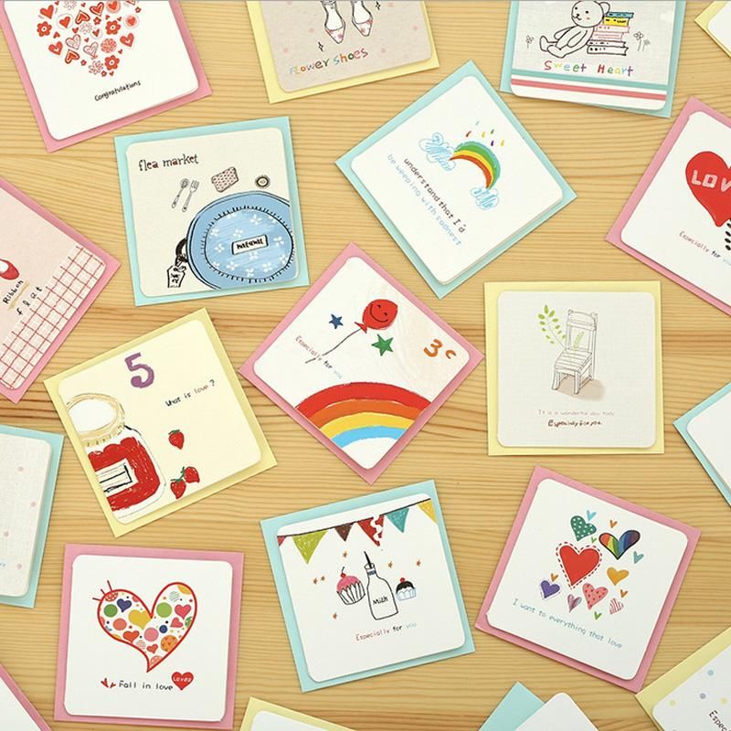 6 card 6 envelope cartoon mini greeting card thank you birthday 6 envelope
