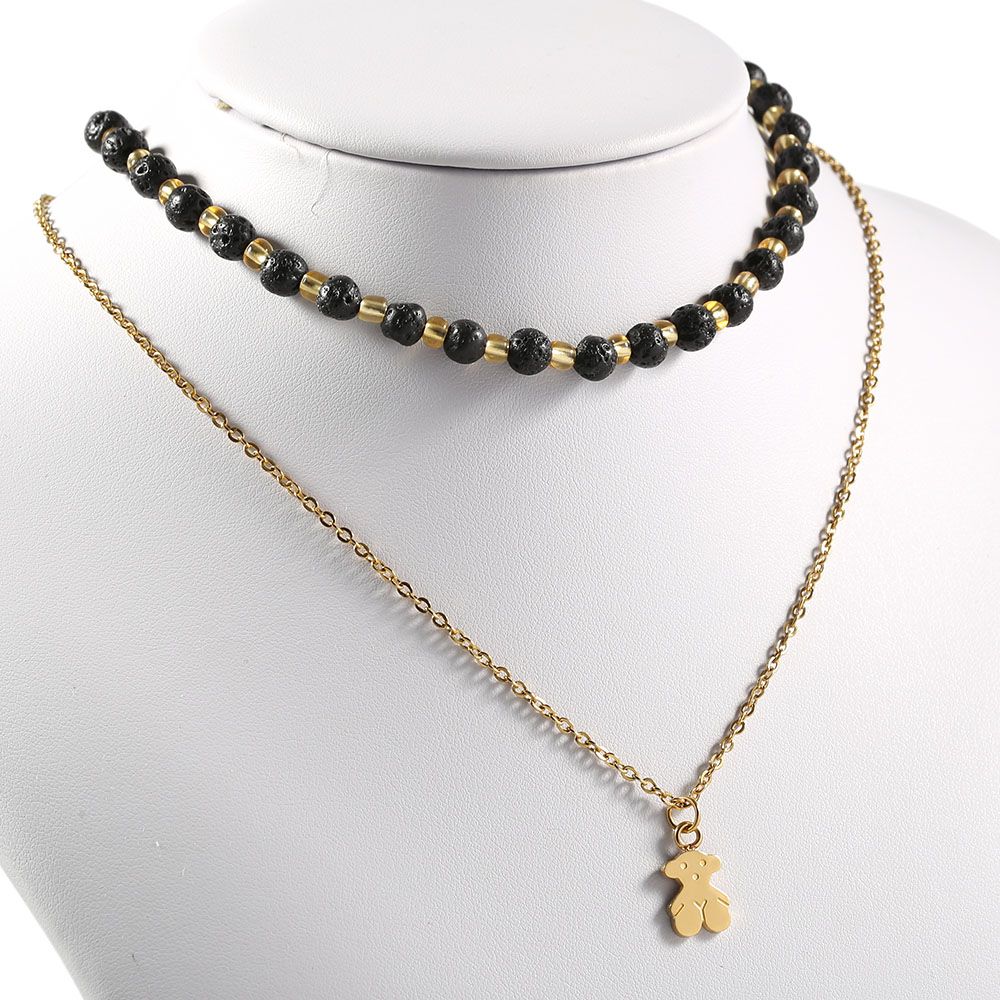 2021 Spanish Brand Double Chain Stainless Steel Silver Jewelry Set With