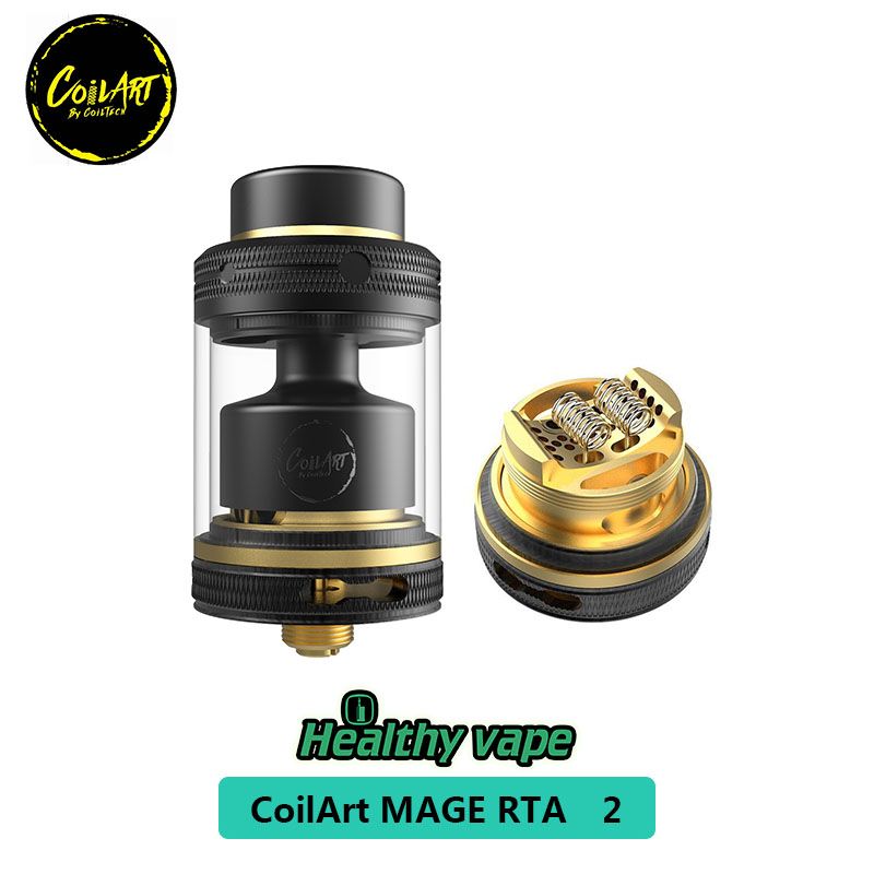 Coil Art MAGE 2 RTA Tank Coilart Mega RTA 3.5ml Capacity 24mm Golden