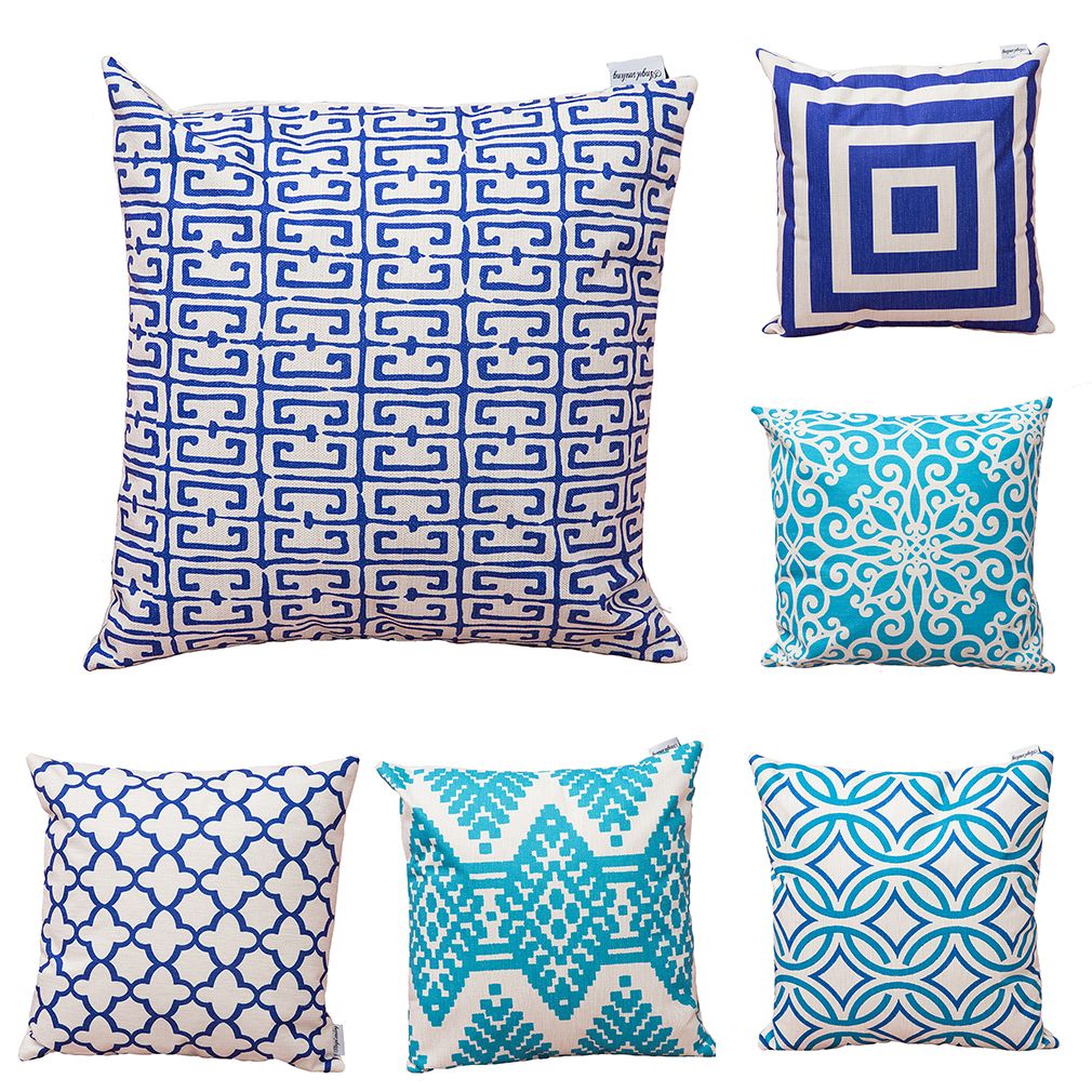 Set Of 6 Novelty Geometric Waterproof Cotton Linen Square Decorative Throw Pillow Cases Sofa Cushion Covers 1818inch Outdoor Settee Cushions Black And Set Of 6 Novelty Geometric Waterproof Cotton Linen Square Decorative Throw Pillow Cases Sofa Cushion Covers 1818inch Outdoor Settee Cushions Black And