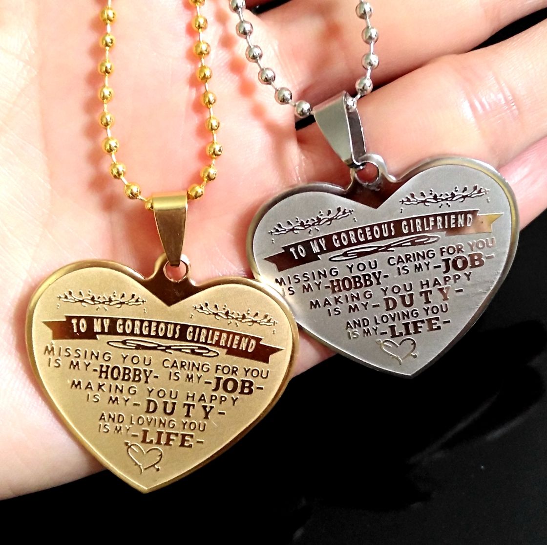 Wholesale To My Girlfriend Charm Beautiful Heart Shape Pendant Necklace