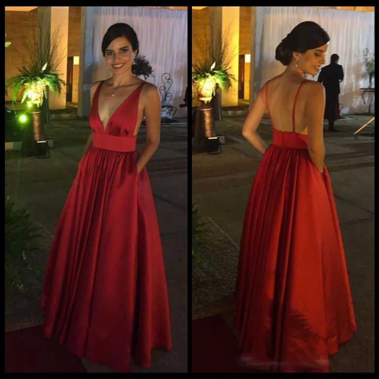 A Line Prom Dress Red