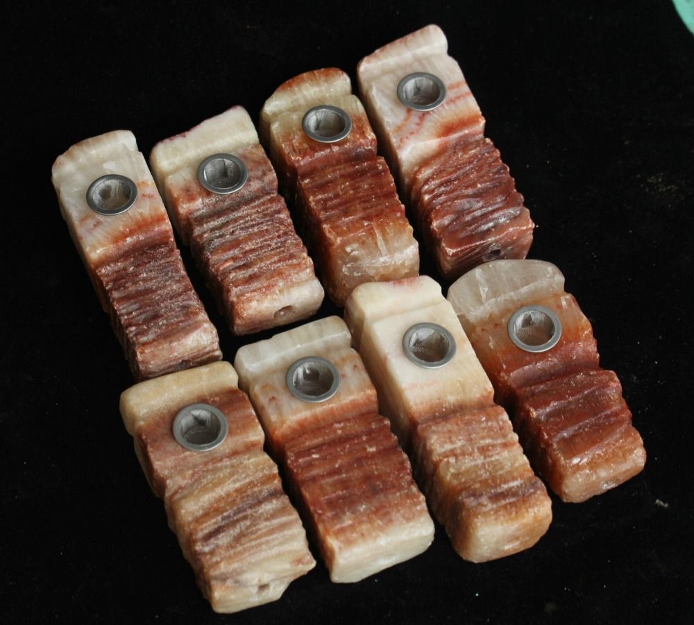 2020 Natural Gemstones Pork Stone Crystal Wand Smoking Pipe Quartz Tube