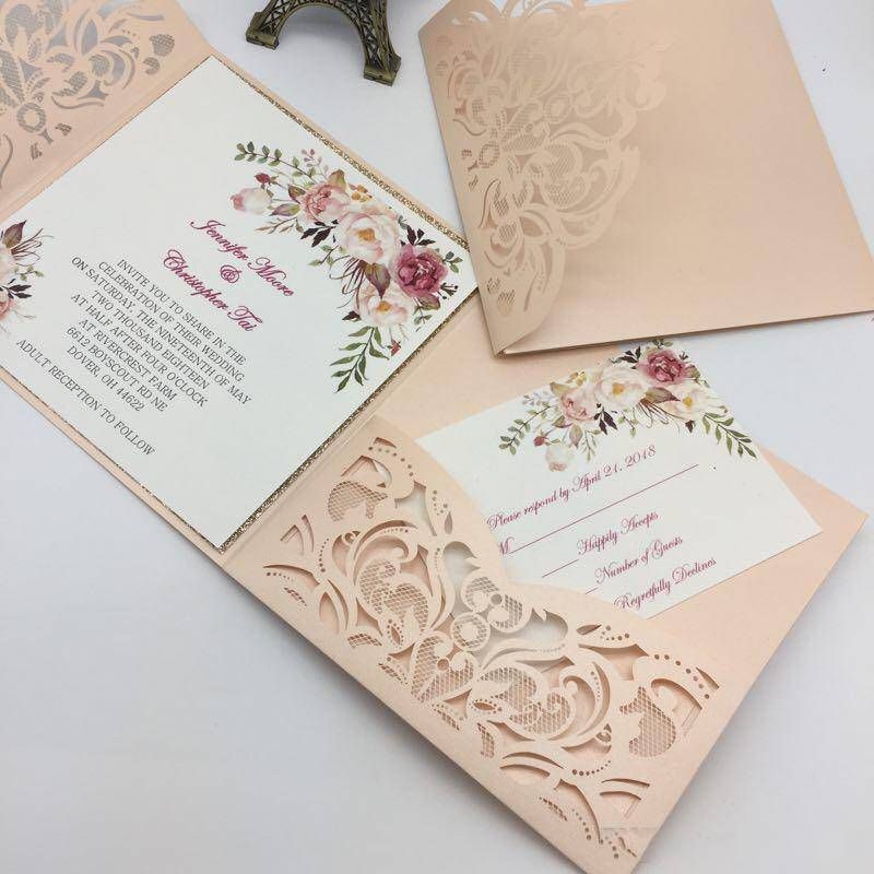 New Style Unique Laser Cut Wedding Invitations Cards High Quality