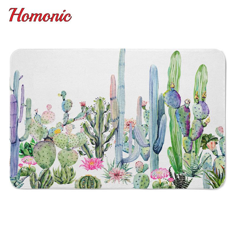 Home Garden Non Slip Rubber Back Kitchen Mat Bath Rug Entrance Home Garden Non Slip Rubber Back Kitchen Mat Bath Rug Entrance Cactus Plant Succulents Leaf Indoor Outdoor Hallway Carpet Patio Chair Cushions Clearance