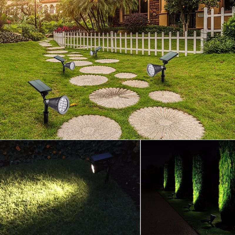 Solar Garden Lights Upgraded 7 Led Spotlights Waterproof Fishing Spotlights Best Rotating Spotlight