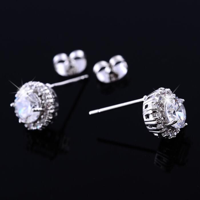Jewels By Lux Sterling Silver 10mm Golden Champagne Czech Crystal Post Earrings