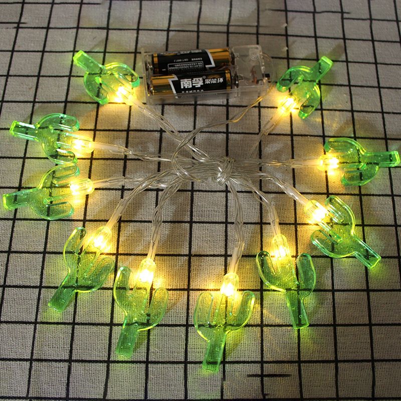 Ins Explosion Solar Light String Cactus Battery Box Light String