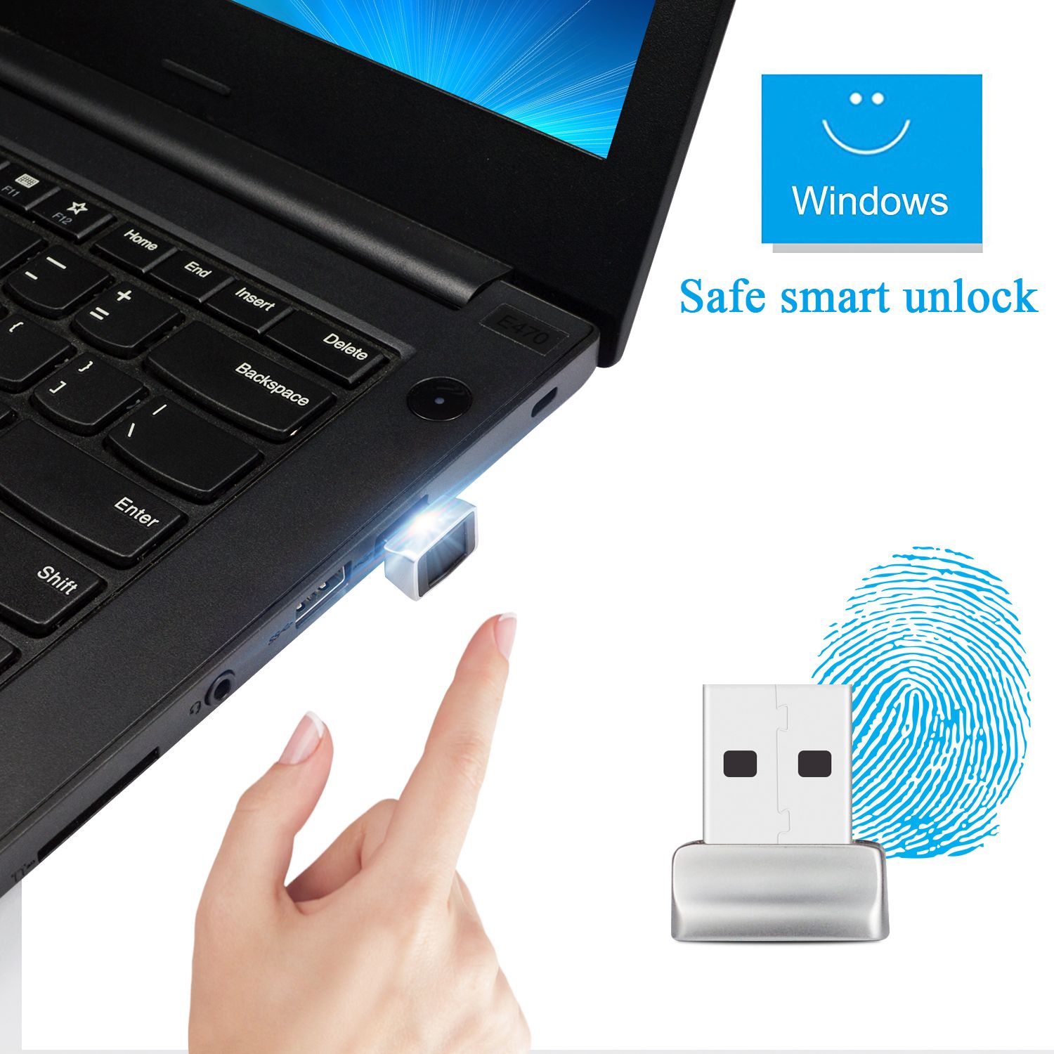 USB Fingerprint Reader, Windows 7/8/10 Hello Biometric Fingerprint