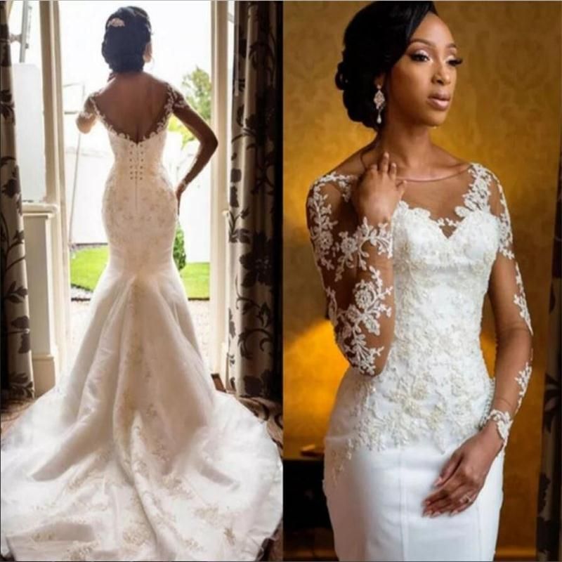 plain lace wedding dress