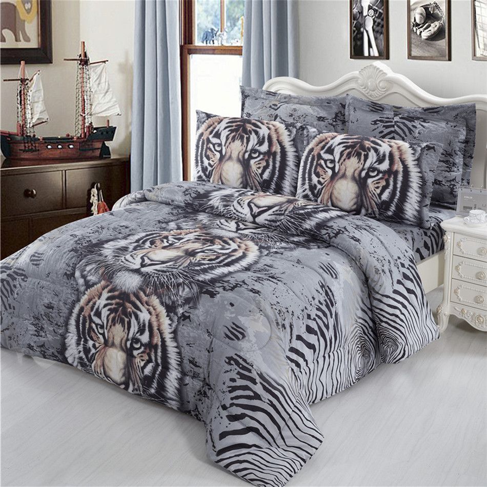 3d Digital Print Bedding Set Animal Tiger And Leopard Duvet 3d Digital Print Bedding Set Animal Tiger And Leopard Duvet Cover Bed Sheets Pillowcase Home Decor Quilt D30 Purple Zebra