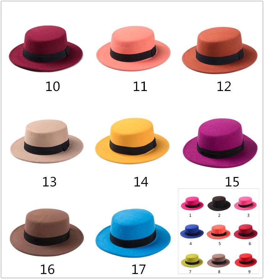flat top felt hat