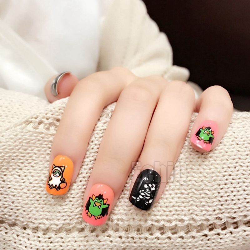 New Short Full Nail Tips Cute Design Kit Round Press On Nails Simple New Short Full Nail Tips Cute Design Kit Round Press On Nails Simple