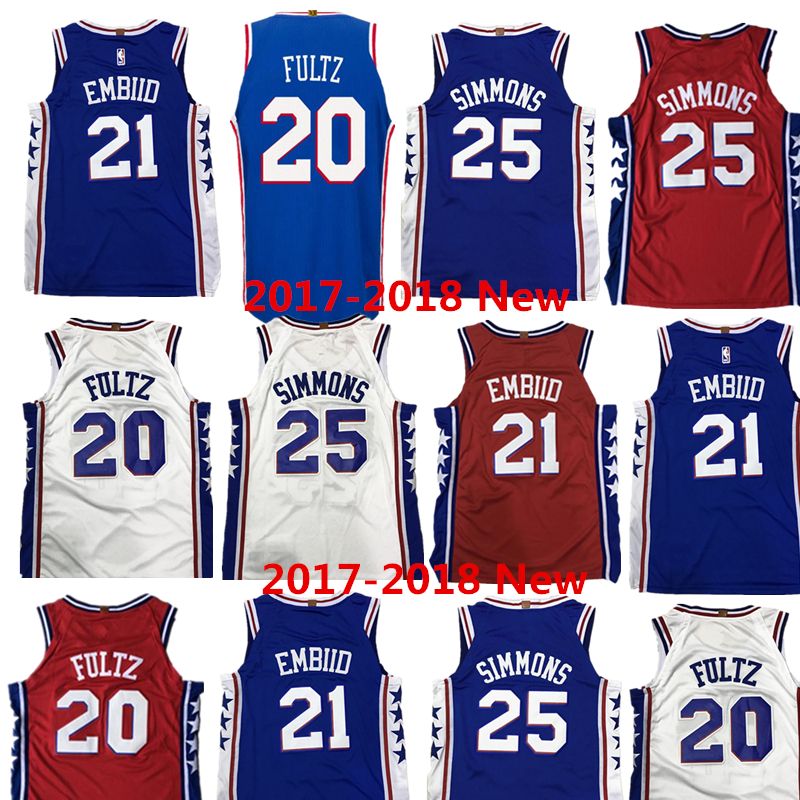 Wholesale 2017-2018 New 21 Joel Embiid Jersey 25 Ben Simmons 20 ... Wholesale 2017-2018 New 21 Joel Embiid Jersey 25 Ben Simmons 20 Markelle Fultz Blue All Embroidery Basketball Jerseys Simmons Jersey Joel Embiid Jersey Ben ...