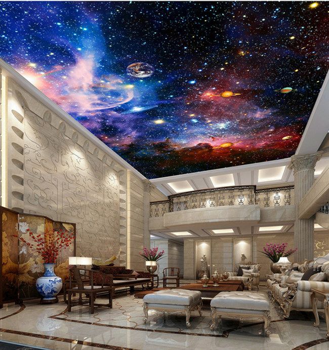 Custom Murals 3d Star Nebula Night Sky Wall Painting Ceiling