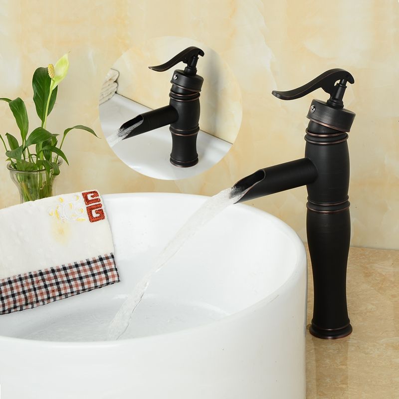 Basin Faucets Black Color Wash Basin Tap Bathroom Faucets Sink Tap Single Handle Faucet For Bathroom Deck Mounted Mixer Crane